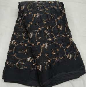 ผ้า FABRIC HOUSE แห้งเร็ว สำหรับงานปักลายดอกไม้ ผ้าถักแบบวาร์ปเคลือบ PA น้ำหนักปานกลาง 60GSM ผ้าสำหรับทำส่าหรีและเสื้อผ้าสตรี - Product Image 4