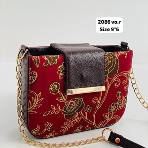 Floral Printed Fabric Crossbody <b>Bag</b> for <b>Women</b> with Chain Strap Handmade Sling Handbag Eco-Friendly Waterproof Modern - Product Image 1