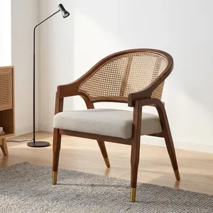 Chaise de restaurant de luxe en velours tressé avec structure en bois massif pour hôtel, café, salle à manger et mobilier de bureau à domicile - Product Image 6