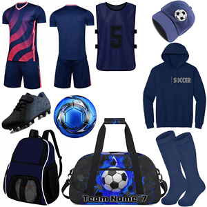 Complete High Quality Soccer Kit Uniform Printed Sublimated Design V-Neck Jersey Shorts <b>Socks</b> Shoes Bag Hoodie Cap Team Name - Product Image 1