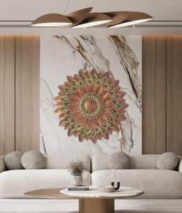 Bohemian Metal Wall Art Floral Mandala Decorative Hanging Circular Handmade Metal Handicraft Plant Pattern - Product Image 5