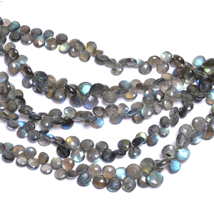 ลูกปัดลาบราดอไรต์ทรงหัวใจเหลี่ยมเพชรพลอยขนาด 9 มม.-10 มม. เกรด AAA+ สีฟ้าธรรมชาติ ลาบราดอไรต์ไฟสีฟ้า ลูกปัดพลอยกึ่งมีค่า สำหรับทำเครื่องประดับ - Product Image 1