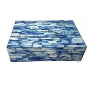 Hueso con incrustaciones de mano con detalles en azul cobalto, caja de hueso, caja de almacenamiento de joyería, organizador multiusos, caja de decoración para el hogar, el mejor regalo para mujeres - Product Image 6