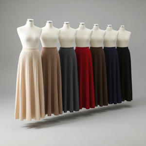 Jupe crayon longue en coton respirant pour femme, avec logo personnalisé, plissée, design enveloppant la hanche, à volants, vente en gros - Product Image 3