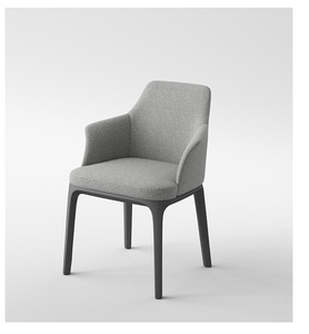 Silla de Comedor de Estilo Escandinavo con Asiento Acolchado Suave, Respaldo Ergonómico y Patas de Madera Maciza para Interiores Modernos - Product Image 1