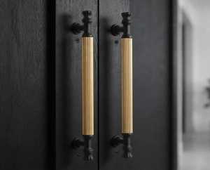 Luxury Antique <b>Gold</b> <b>Cabinet</b> Pull Handle Fluted Bar Midcentury Modern Design Durable Antirust KELLTON Square Furniture Hardware - Product Image 3