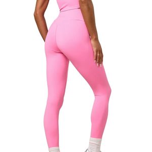 Women's Pink Legging High Rise Stretch Workout <b>Tights</b> Sculpting Fitness Pants Gymwear Activewear Performance Apparel - Product Image 6