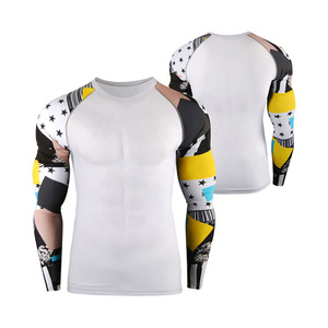 Men Long Sleeve <b>Compression</b> <b>Shirt</b> Sublimation Printed Spandex Polyester Quick Dry Rash Guard Sport Top Full Sleeve - Product Image 6