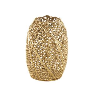 Jarrón Decorativo de Metal Dorado con Recortes, para Decoración del Hogar, Centro de Mesa y Arreglos Florales - Product Image 1