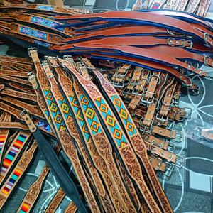 Collar de perro de cuero genuino occidental multifuncional y ligero con talla plegable acolchada suave hecha a medida - Product Image 6