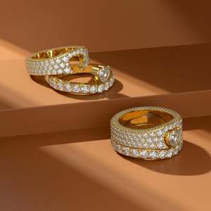 Anillo de Platino 950 Premium Personalizado con Moissanita de Corte Corazón y Engaste de Garras Entrelazadas, Certificado por Terceros, Pedido Personalizado - Product Image 3