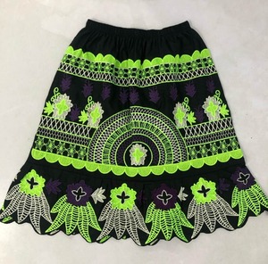 Best Women's Floral Embroidery Short <b>Skirt</b> New Trendy Pleated Streetwear with <b>Elastic</b> Waist Polynesian Polyester High Quality1 - Product Image 1