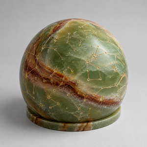 Lampe sphérique artisanale en onyx vert naturel, constellations du zodiaque, veilleuse, vente en gros, logo personnalisé, décoration astrologique - Product Image 5