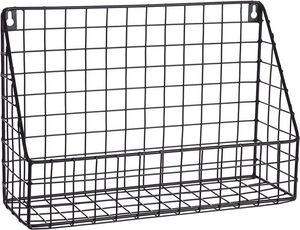 Metal Wire <b>Storage</b> <b>Basket</b> <b>Rectangle</b> Shape Rustic Style With Handles For Cleaning Supplies - Product Image 2