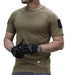 T-shirt en coton respirant, teint, écologique, à manches courtes, pour la chasse tactique, décontracté, d'été, style streetwear, grammage lourd - Product Image 5