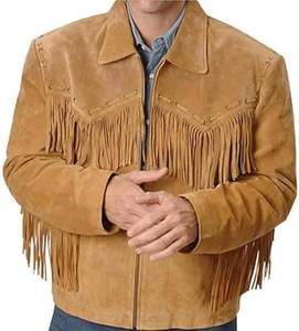 Chaqueta de Cuero con Flecos Estilo Vaquero para Hombre, con Patrón Étnico, Logotipo Personalizado, Talla Personalizada, Fabricante Mayorista - Product Image 6