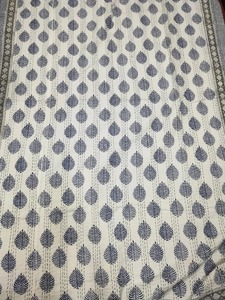 New Beautiful Blue White Hand Block Print Kantha <b>Quilt</b> Indian Cotton Handmade Bedspread Kantha Bedding Throw Kantha Queen/King - Product Image 3