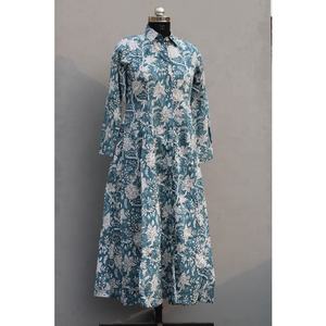 Robe longue à imprimé de bloc de main pour femmes, tenue décontractée, nouvelle collection - Product Image 5