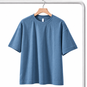 เสื้อยืดคอตตอนพรีเมียมเบสิค เนื้อผ้านุ่ม ทรงหลวม สไตล์เรียบง่าย รับผลิตเสื้อยืดแบบ Private Label ขายส่งจากโรงงาน - Product Image 4