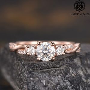 Charm_Jewells IGI Certified 3 GM <b>Silver</b> 18K Gold Plated Cushion Cut Moissanite Eternity <b>Band</b> <b>Ring</b> Prong Setting Women's <b>Ring</b> - Product Image 1