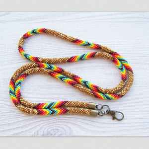 Collier porte-clés décoratif bohème perlé, porte-clés coloré et porte-carte d'identité pour femmes à prix avantageux - Product Image 2