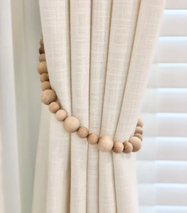 Wood Beaded <b>Curtain</b> Tieback Customized Size Wood <b>Curtain</b> Ticback Beaded Design Wholesale Low Price - Product Image 1