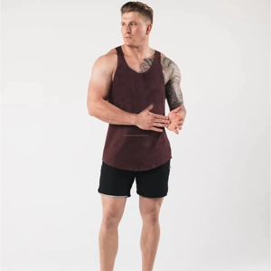 Débardeur d'entraînement sans manches décontracté pour hommes, gilet de gymnastique en coton avec logo personnalisé, vêtements de musculation serrés en gros - Product Image 2