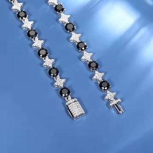 Fully <b>Iced</b> <b>Out</b> Cuban Link <b>Chain</b> White Gold With Round Cut Moissanite Diamond Hip Hop Cuban <b>Chain</b> From Verified In India - Product Image 1