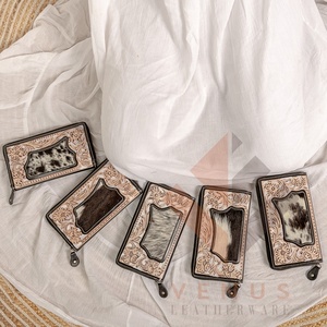 Carteras de cuero antirrobo Vintage a granel hechas a mano para mujer, carteras de mano personalizadas con cremallera para mujer, regalos personalizados para ella - Product Image 4