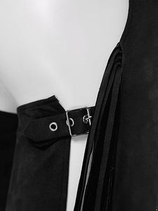 Pantalones vaqueros de cuero vintage para hombre con entrepierna abierta y flecos para fiestas temáticas del oeste y cosplay - Product Image 6