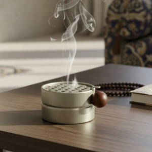 Brûleur de Bakhoor Minimaliste Portable, Porte-Encens Oud Fait Main, Écologique, Biologique, Style Nordique, Encensoir en Métal, Parfum d'Ambiance pour la Maison - Product Image 1