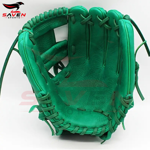 En gros Gants de baseball en cuir vert intégral vert uni pour infield, lanceur, attrapeur et softball, équipement d'entraînement - Product Image 4