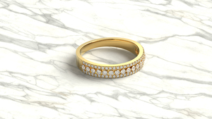 18K 14K Gold Plated <b>Thick</b> Band Round Brilliant Cut CVD Diamond <b>Ring</b> Double Band Micro Pave Diamond Engagement <b>Ring</b> Eternity <b>Ring</b> - Product Image 3