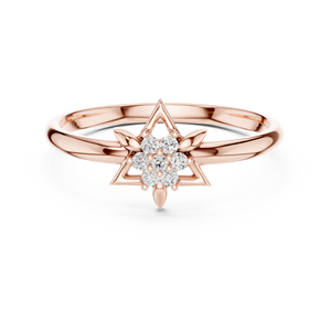 Anillo Minimalista de Oro Amarillo Sólido de 14k para Mujer con Diamantes Redondos de Corte Brillante y Piedras Cultivadas en Laboratorio, para Uso Diario, Apilable - Product Image 3
