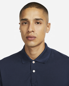 Camisa Polo Oxford de Algodón de Manga Corta Azul Marino para Hombre, Personalizada, Antiarrugas, Cuello Camisero, Color Sólido, Corte Regular, Tejido - Product Image 3