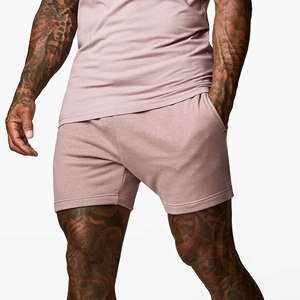 Shorts Bermuda Homme en Coton Tricoté Couleur Unie 100% Coton Taille Mi-Haute Élastique Décontracté Respirant Service OEM Style Teint Uni - Product Image 3