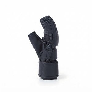 Gants de boxe MMA demi-doigts respirants et légers en cuir PU avec motif crâne imprimé par sublimation, fermeture unisexe pour arts martiaux - Product Image 3