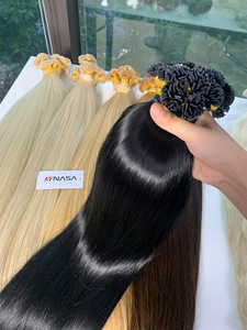 Extensiones de Cabello de Queratina 100% Cabello Virgen Vietnamita de Primera Calidad, Color Personalizado, Precio de Fábrica, Punta Plana Recta, Micro-Link, 200g - Product Image 1