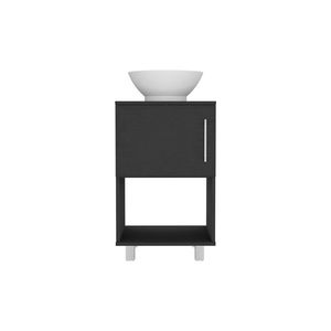Meuble-lavabo simple Gouda de 18 po avec armoire noire et porte simple doté d'une étagère ouverte - Product Image 2