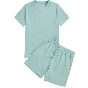 Men's Solid Casual Streetwear Shorts <b>Set</b> 100% Cotton Breathable Satin Summer ODM Outfit - Product Image 1