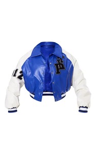 Custom Ladies College Varsity Leather Jacket Embroidered Wool Body Genuine Leather Sleeves OEM ODM Sample Service Available - Product Image 2