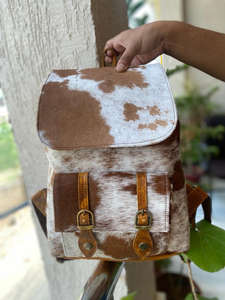 กระเป๋าเป้สะพายหลังหนังวัวแท้ผมสีน้ำตาลกระเป๋าเป้สะพายหลังหนังอเนกประสงค์ - Product Image 4