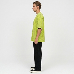 T-shirt Homme Oversize Délavé à l'Acide Tendance Mode Coupe Ample Décontractée Streetwear Été - Product Image 2