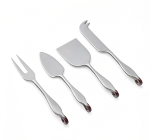 Set Of 4 Stainless Steel Cheese Knives With Silver Plated Finished Perfect For Hotel Ware Accessory And Elegant Serving Use - Product Image 1