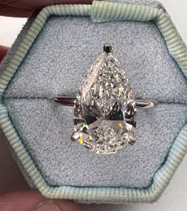 Bague de fiançailles en moissanite taille poire pour femme, en argent 925 véritable, cadeau de demande en mariage pour partenaire - Product Image 5