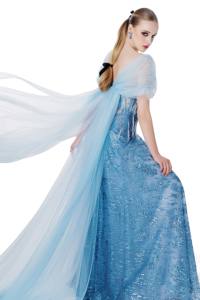 Vestido AZURE ETHEREAL _ vestido de noche de lujo de alta costura de la marca local vietnamita - Product Image 4