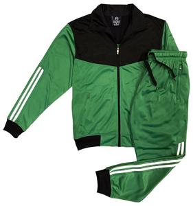 Men's Orange Black Color Block Hooded 100% Cotton <b>Tracksuit</b> Set Full Sleeve Drawstring Sweatshirt Side Pockets Sporty Casual - Product Image 2