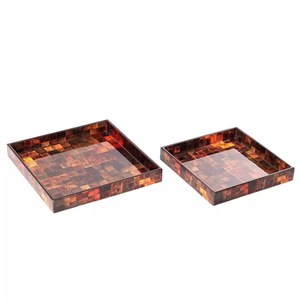 Star Crafts India Acacia Wood Handcrafted Polished Meena Painted Decor Serving Tray <b>Microwave</b> Safe Dishwasher Safe Kitchen - Product Image 4