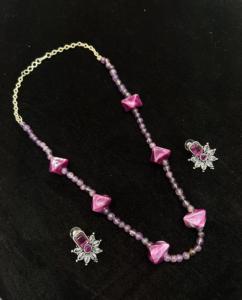 Conjunto de Collar con Cuentas de Moissanita de Corte Brillante Chapado en Plata de Ley Tishya, Forma de Flor, Romántico, para Compromiso, Boda, Fiesta - Product Image 1