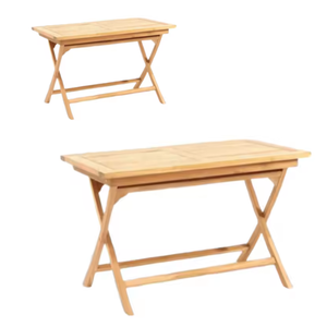 Hot sale furniture <b>square</b> <b>table</b> with long legs made of good quality and durable teak wood modern design - Product Image 4